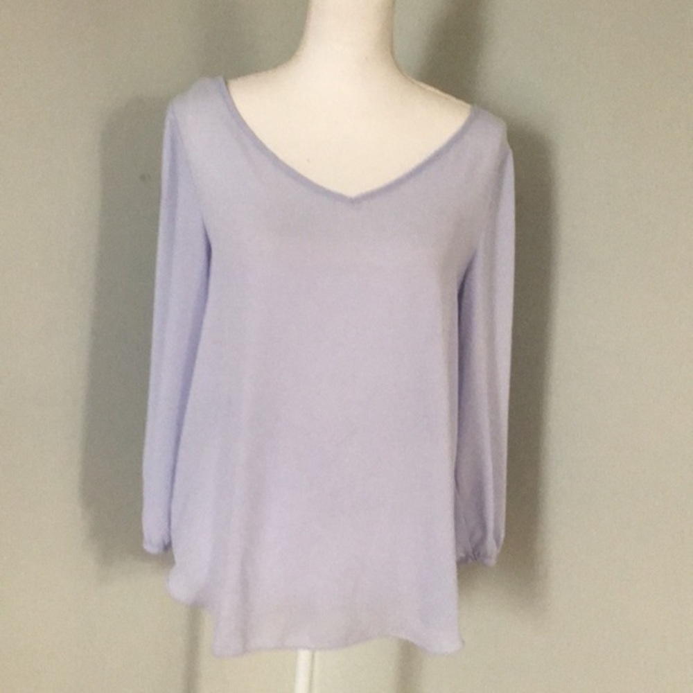 Philosophy light blue semi sheer top